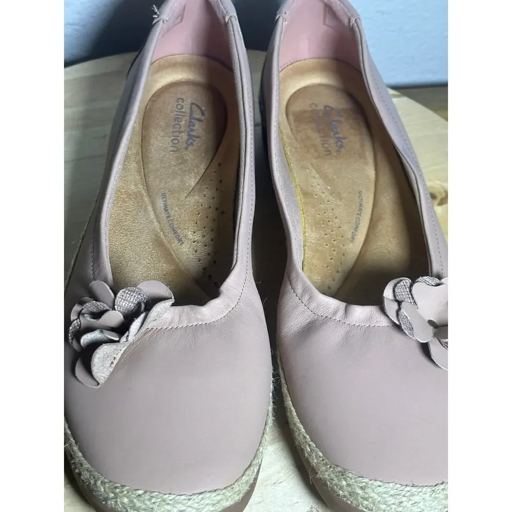 Clarks Collection Ultimate Comfort Tan Leather Flats Loafers size 11 W